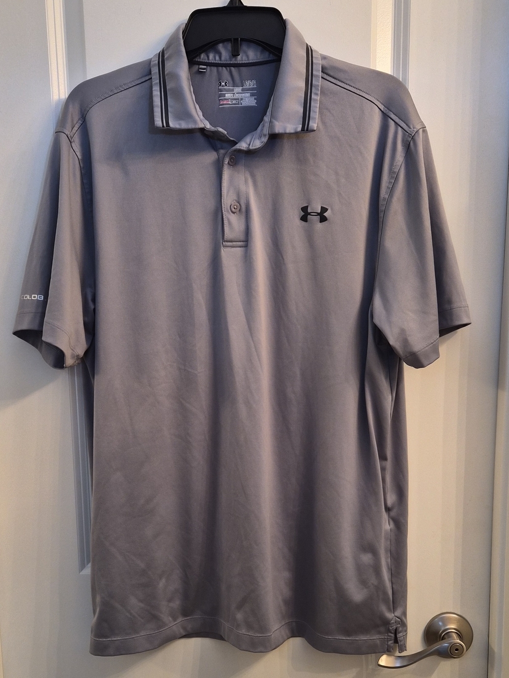 Under Armour Light Gray Men's Polo with Contrast Collar Trim
